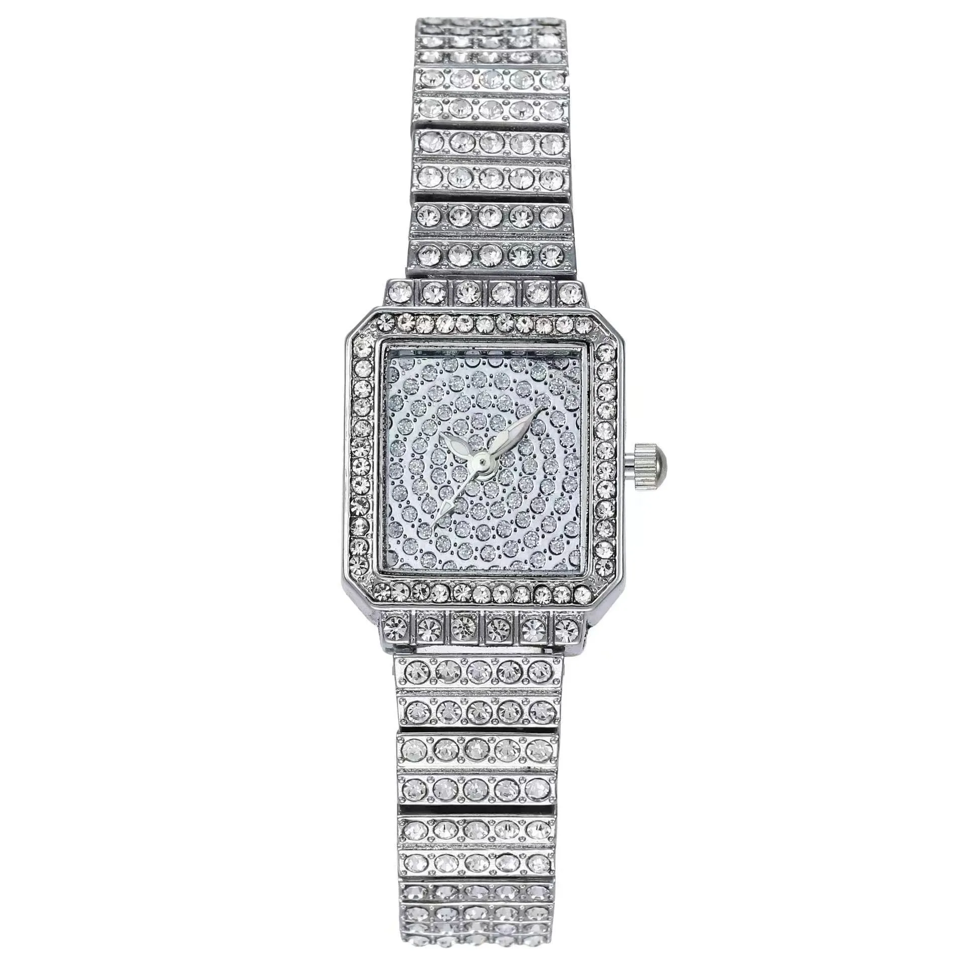 Alloy Steel Belt Women's Watch with Diamonds Fashion Casual Simple Korean Style Square Fashion Watch