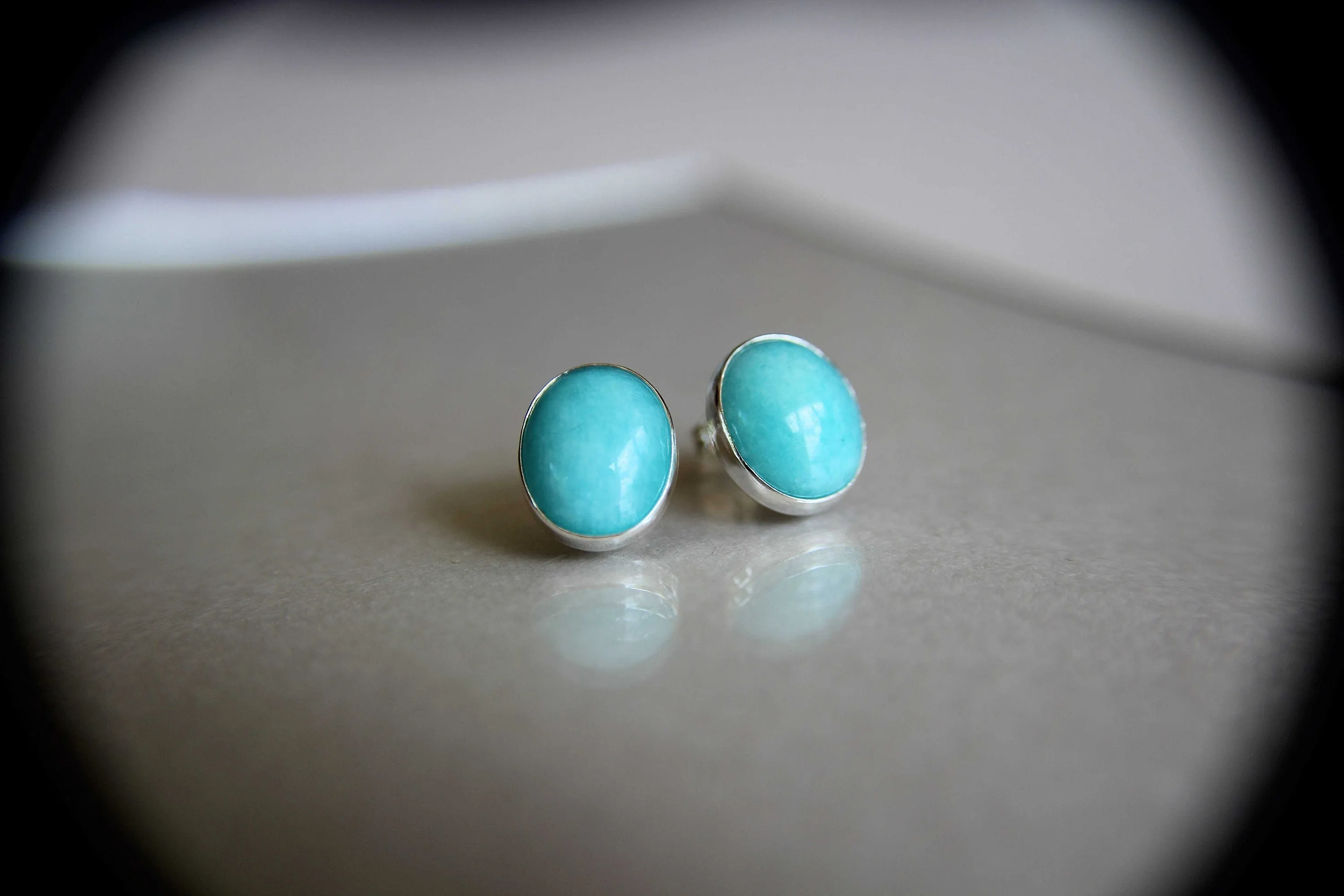 Amazonite Earrings, Gemstone Earrings, Sterling Earrings, Post Earrings, Amazonite Post Earrings, Large Earrings, Minimalist Earrings, Gift