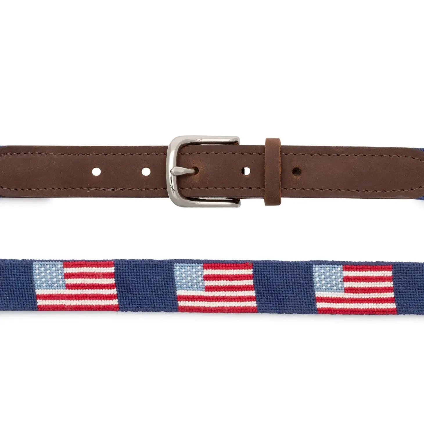 American Flag Youth Needlepoint Belt