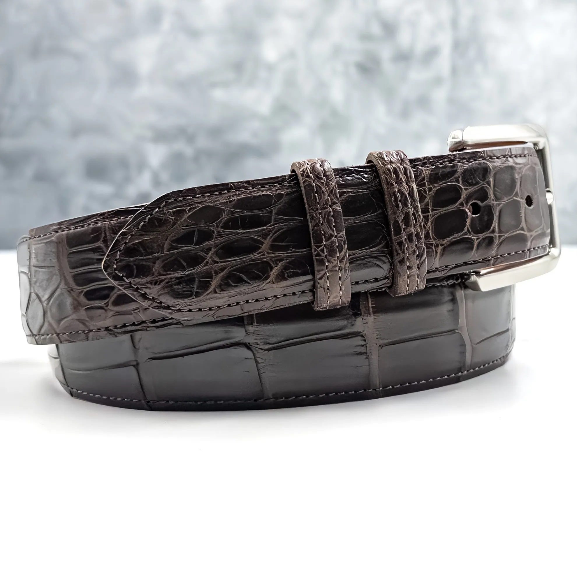 American Matte Alligator Belt One Piece: Chocolate