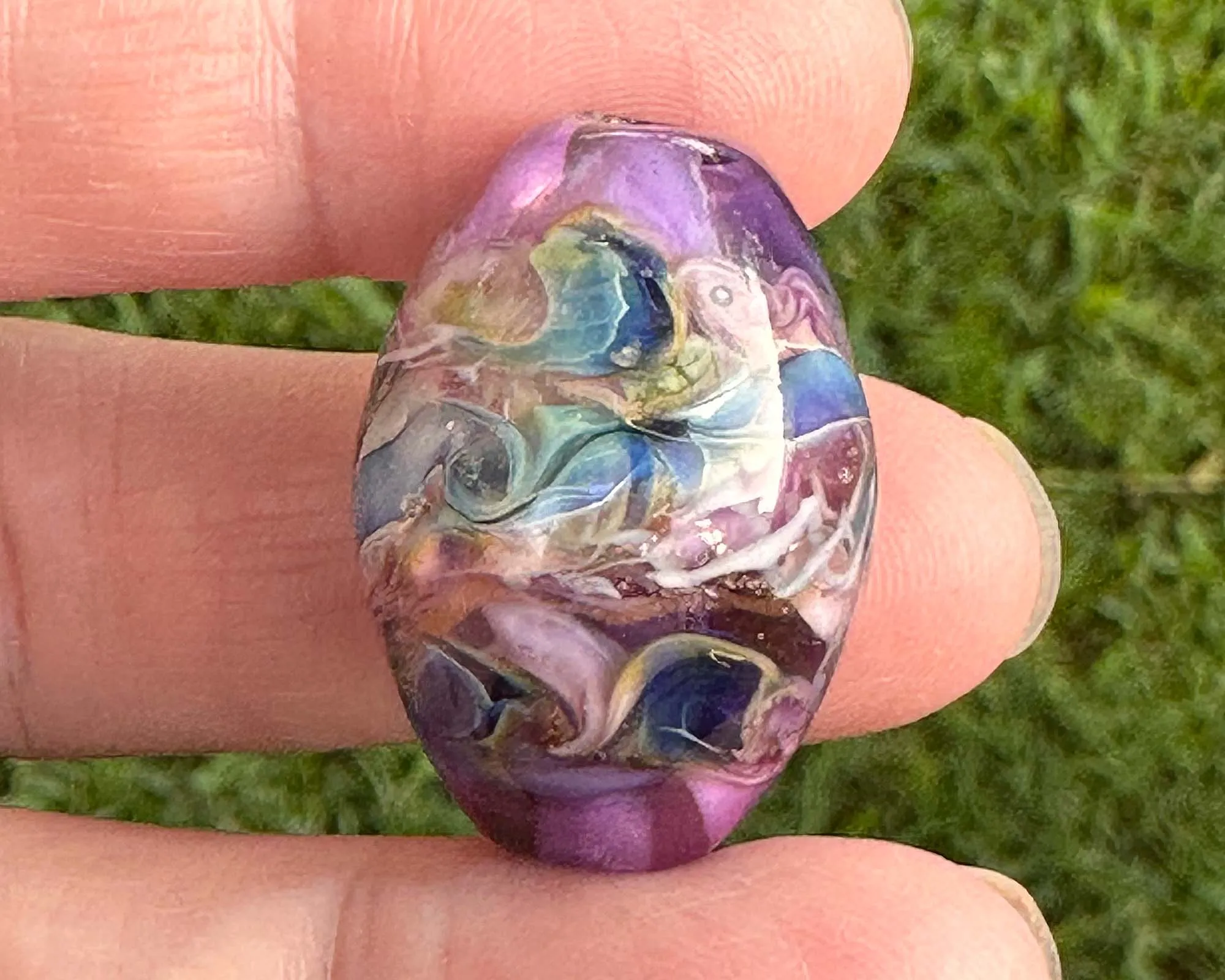 Amethyst Blush Purple Lampwork Focal Bead SRA