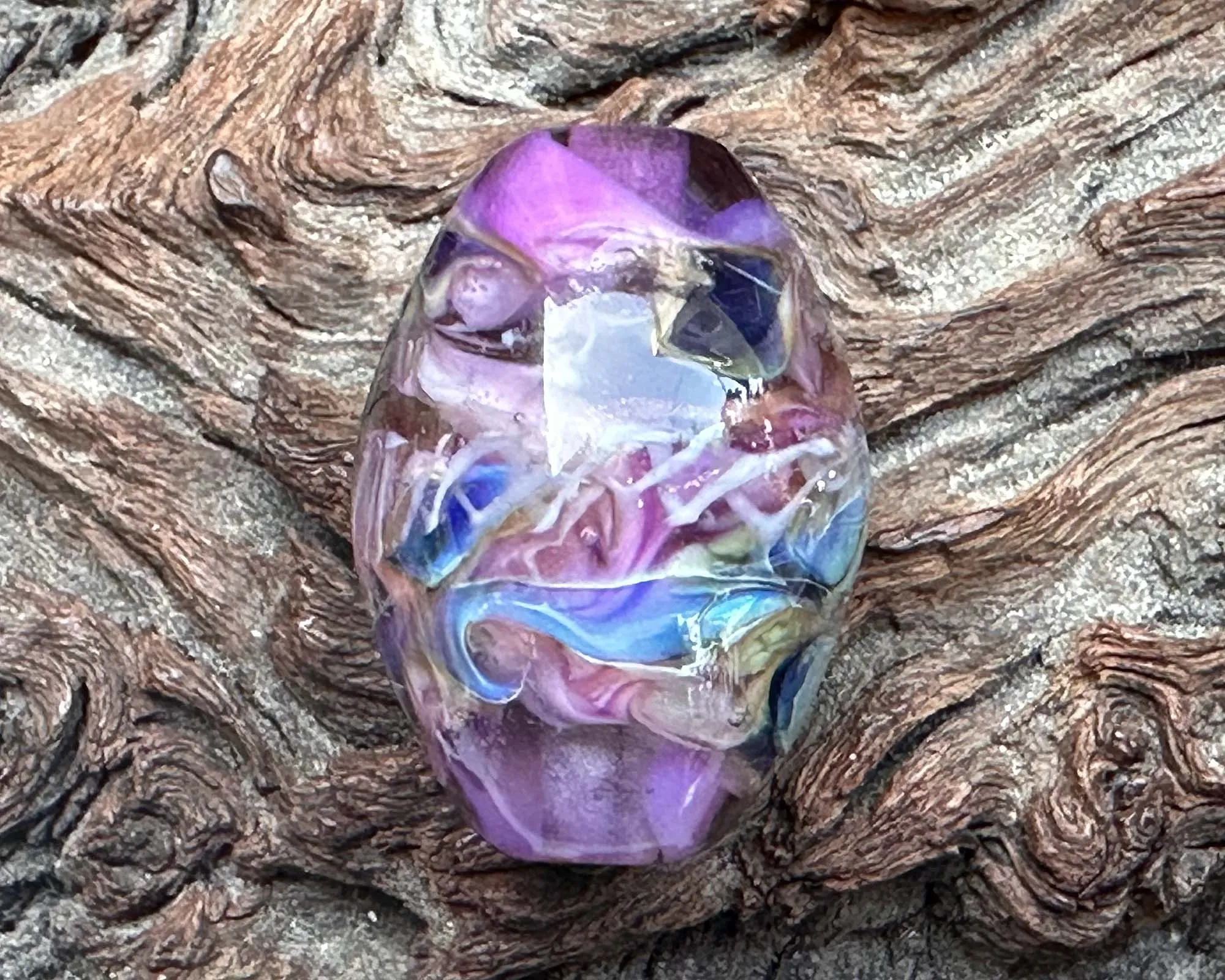 Amethyst Blush Purple Lampwork Focal Bead SRA