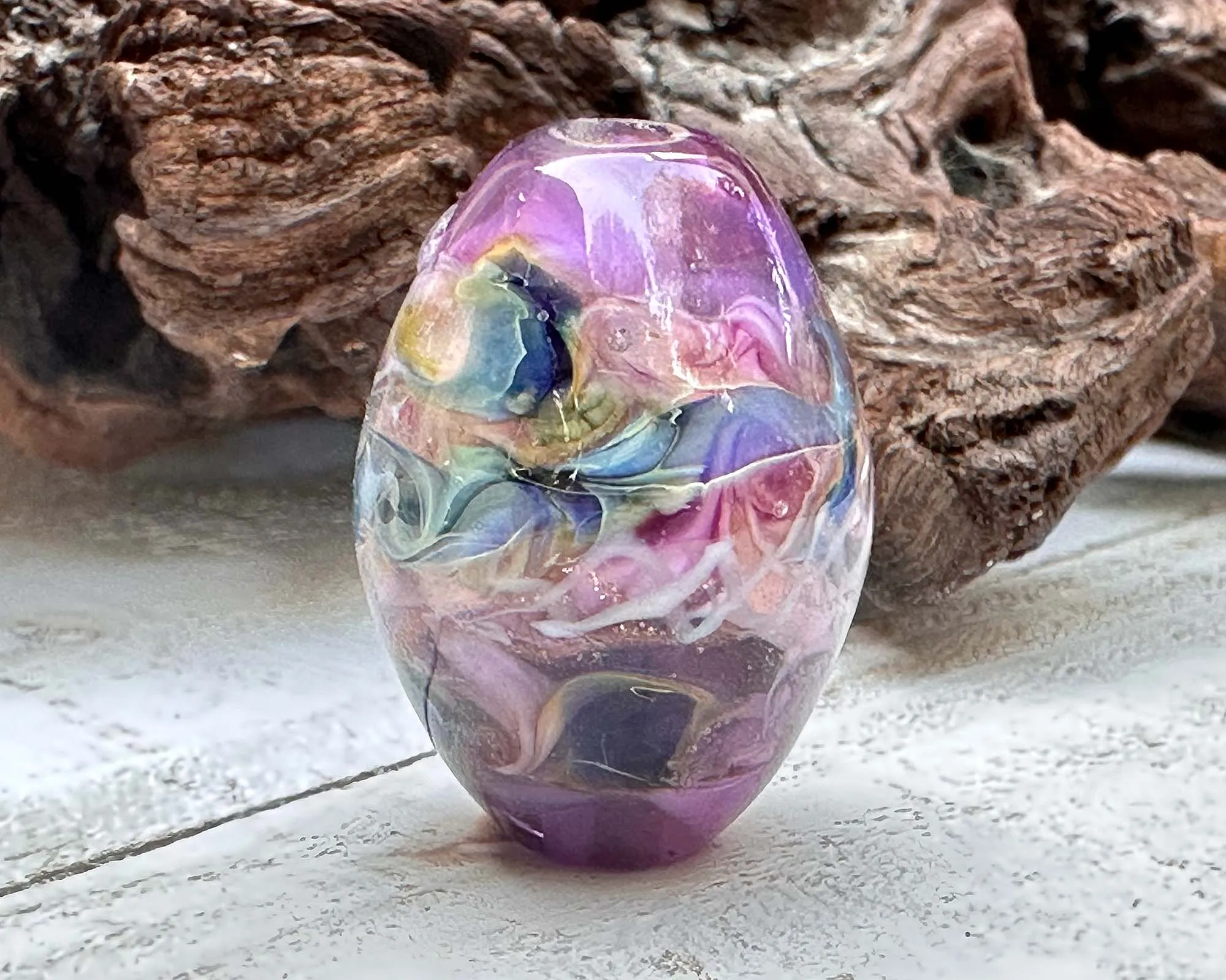 Amethyst Blush Purple Lampwork Focal Bead SRA