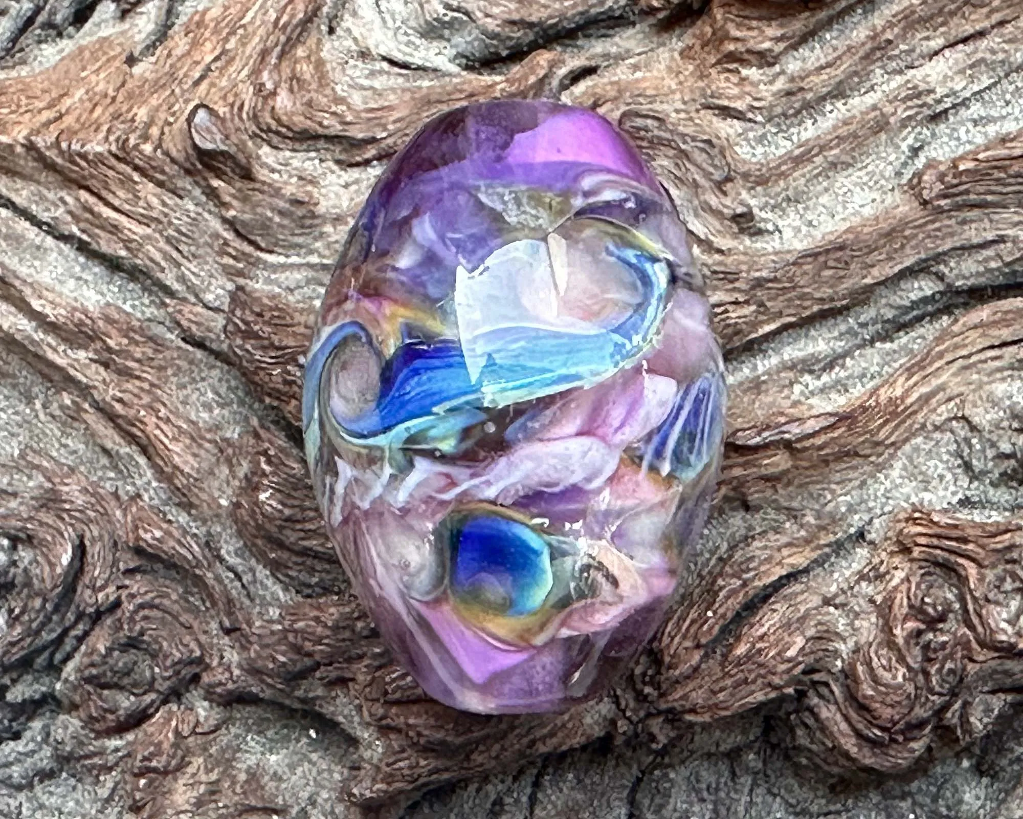 Amethyst Blush Purple Lampwork Focal Bead SRA