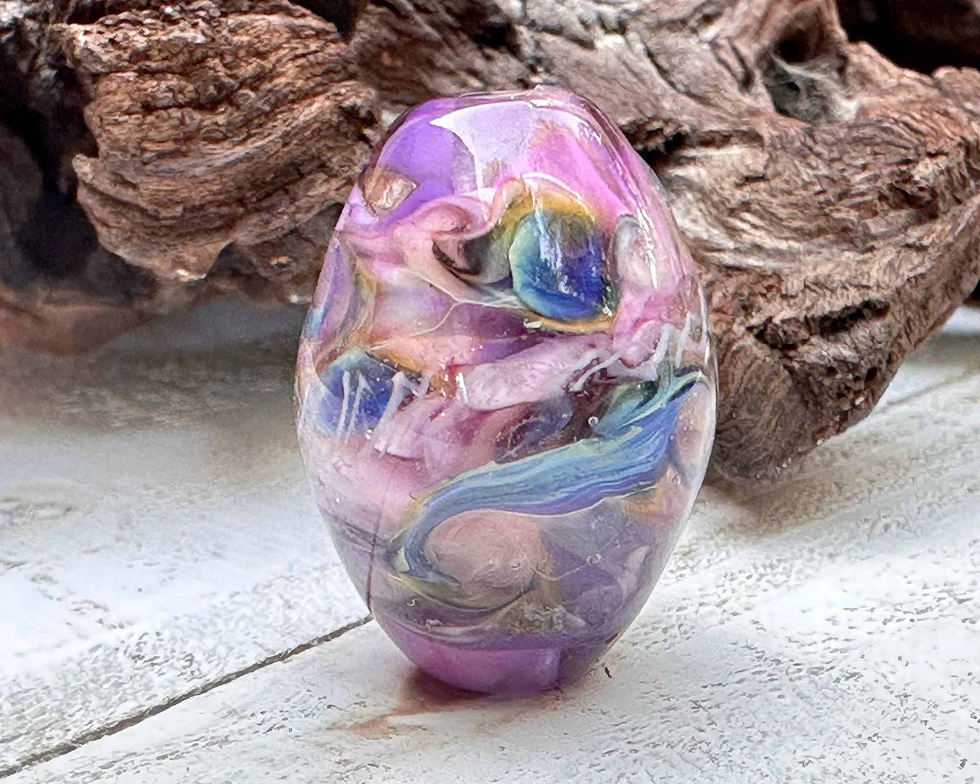 Amethyst Blush Purple Lampwork Focal Bead SRA