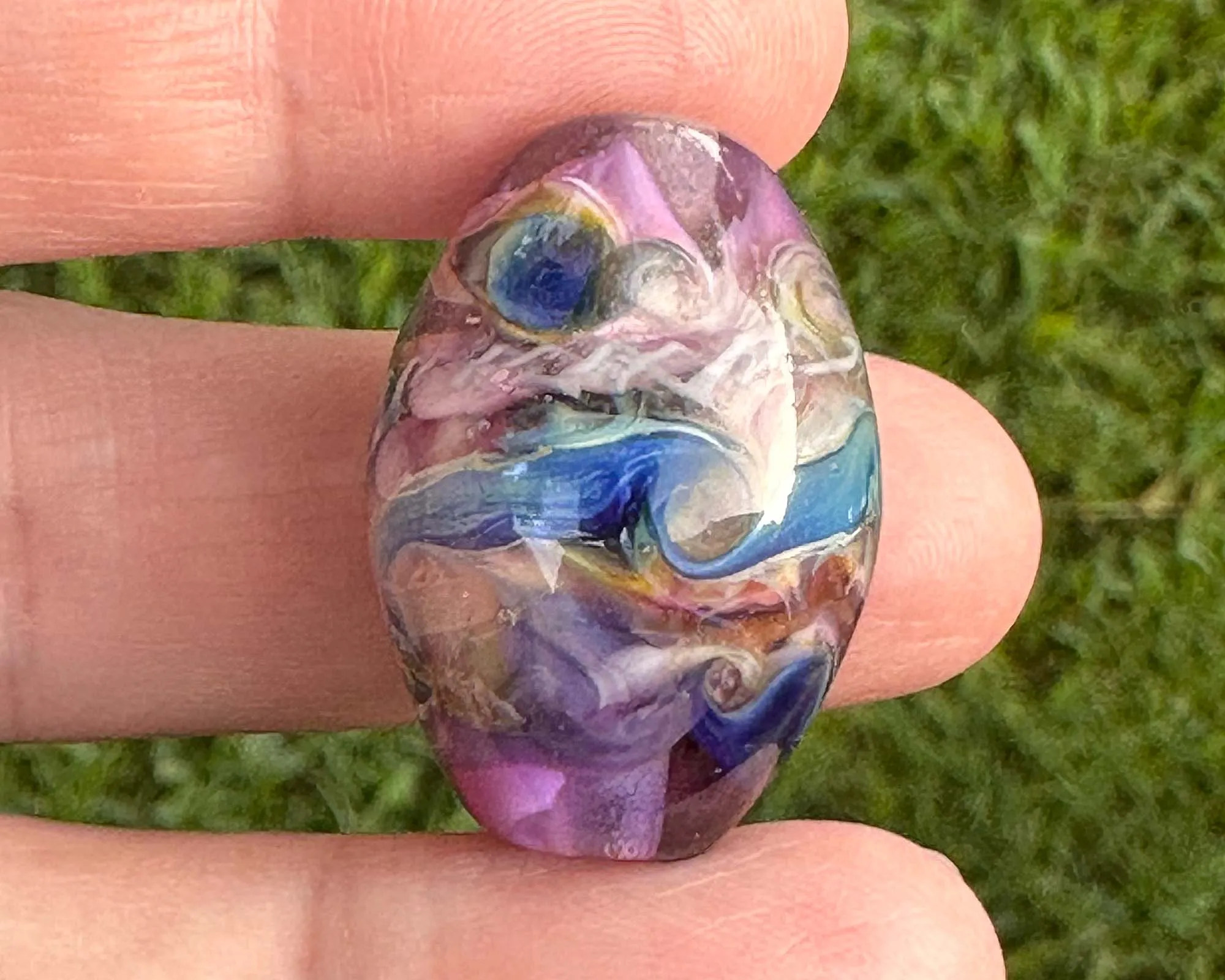 Amethyst Blush Purple Lampwork Focal Bead SRA