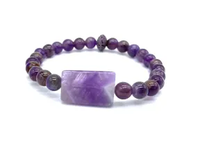 Amethyst Bracelet - Lava Stone Bracelet