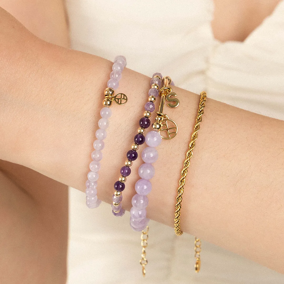 Amethyst Charm Bracelet - Stone of Peace