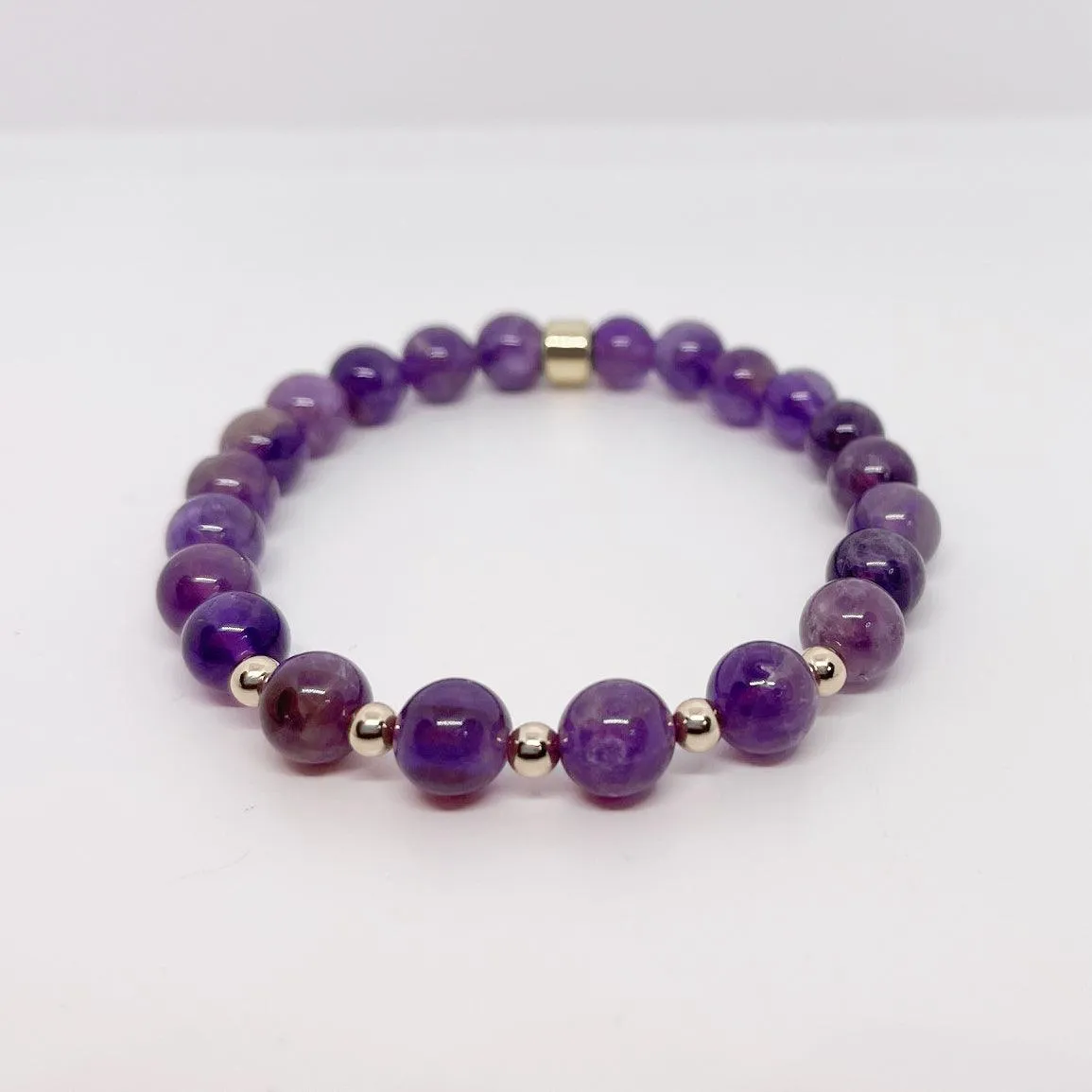 Amethyst Gemstone Bracelet 8mm