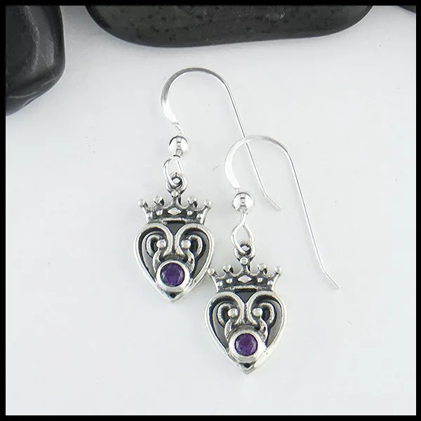 Amethyst Luckenbooth Pendant and Earring Set