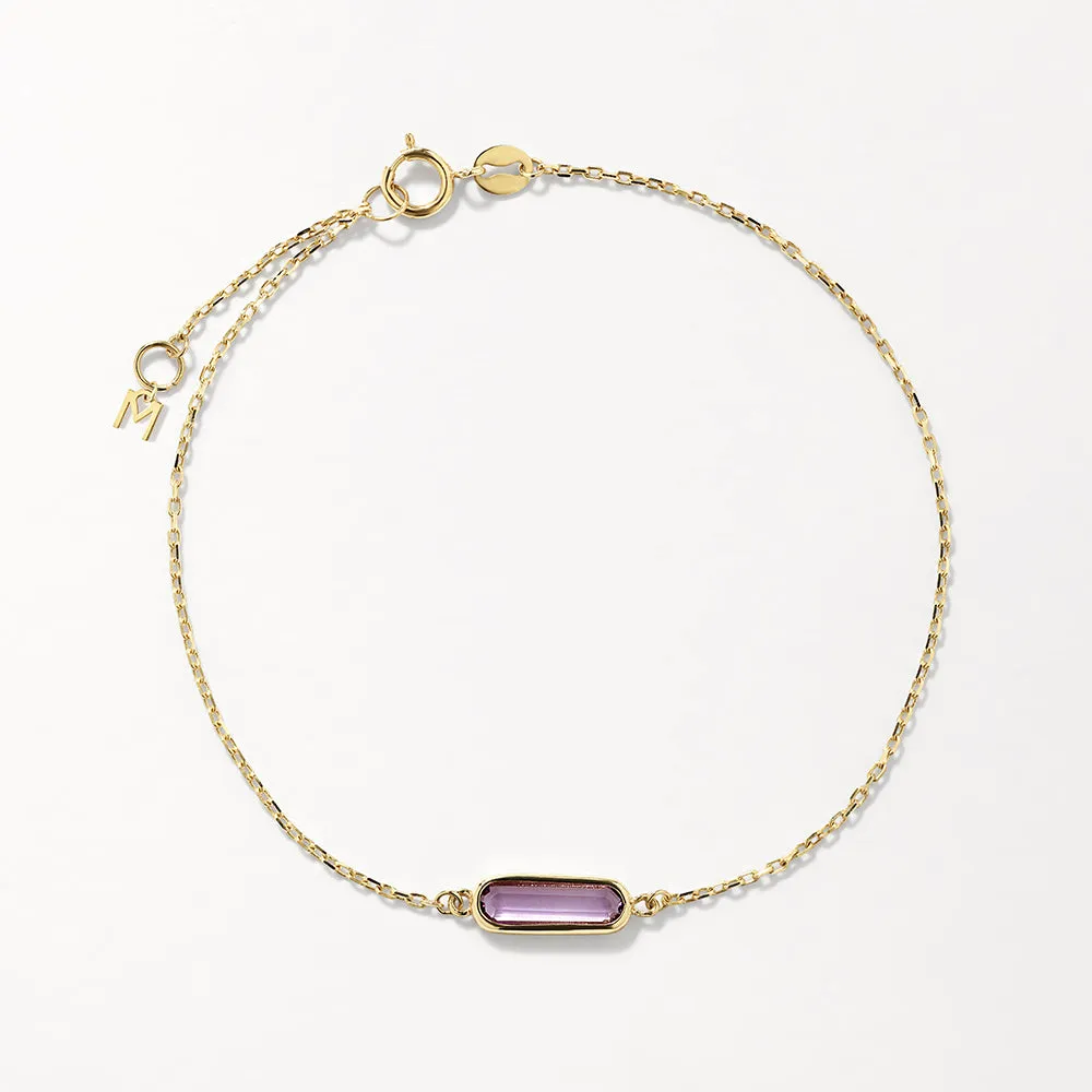 Amethyst Oval Chain Bracelet in 10k Gold