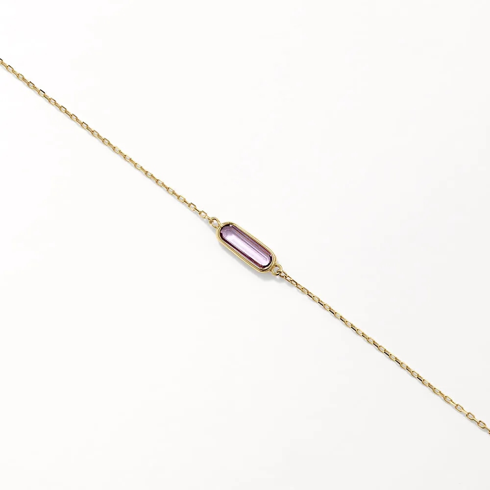 Amethyst Oval Chain Bracelet in 10k Gold