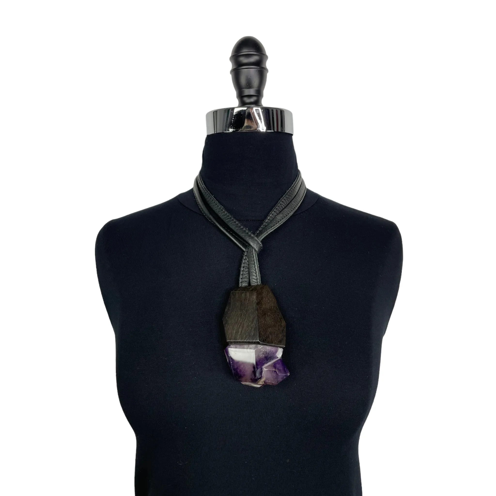 AMETHYST/EBONY PENDANT