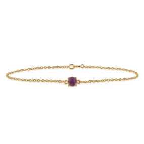 Amour Damier 9 Karat Gelbgold 0,50 CT Amethyst Klaue Satz Damebrett 19cm Armband von Gemondo