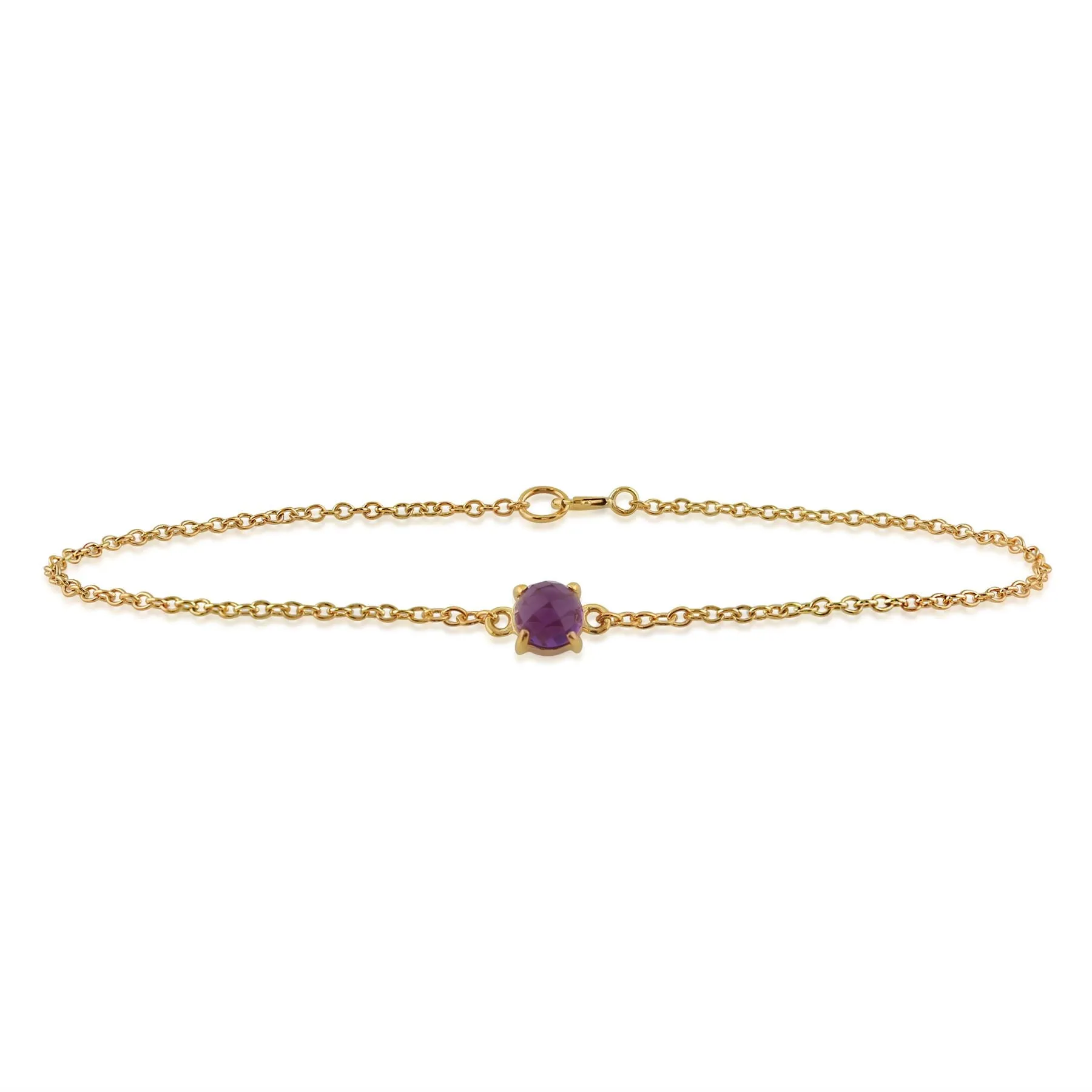 Amour Damier 9 Karat Gelbgold 0,50 CT Amethyst Klaue Satz Damebrett 19cm Armband von Gemondo