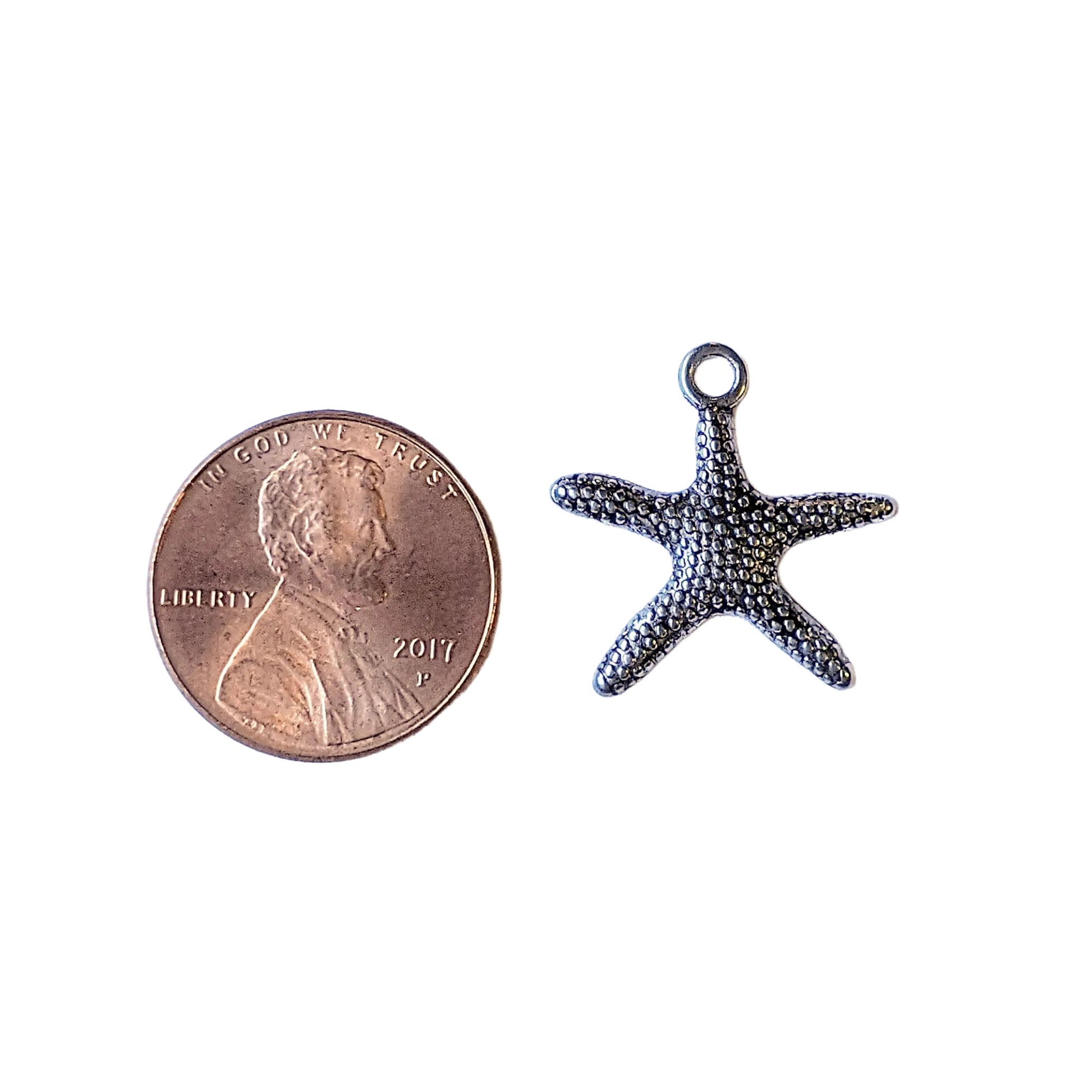 Antique Silver Starfish Charm Pendant