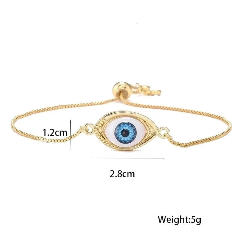 Aogu Cross-border Supply Ins Wind Net Red Same Style Pull Adjustable Bracelet Devil Eye Element Ornament For Women