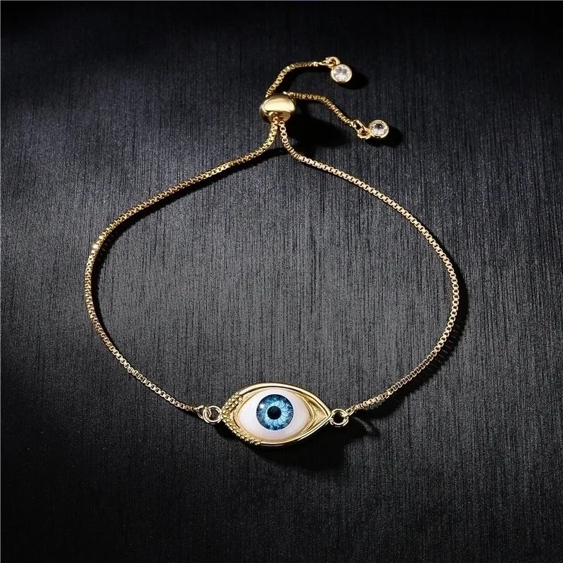 Aogu Cross-border Supply Ins Wind Net Red Same Style Pull Adjustable Bracelet Devil Eye Element Ornament For Women