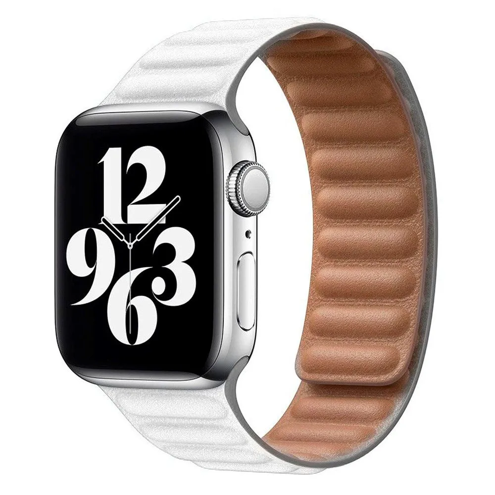 Apple Watch (38/40/SE/41MM) Lippa Magnetisk Læder Rem - Hvid