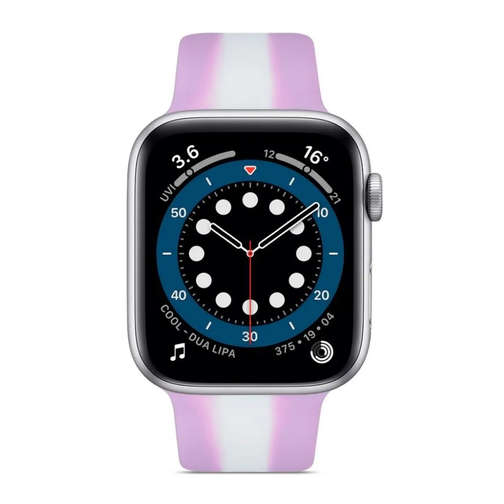 Apple Watch 40mm color stripe silicone watch strap - Purple