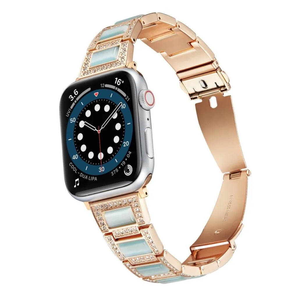 Apple Watch 40mm opal rhinestone décor aluminum watch strap - Green