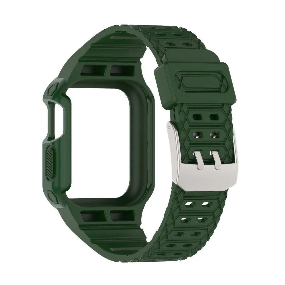 Apple Watch (41mm) color contrast watch strap    protective case - Midnight Green / Green