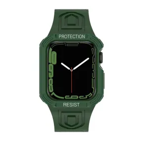 Apple Watch (41mm) color contrast watch strap    protective case - Midnight Green / Green