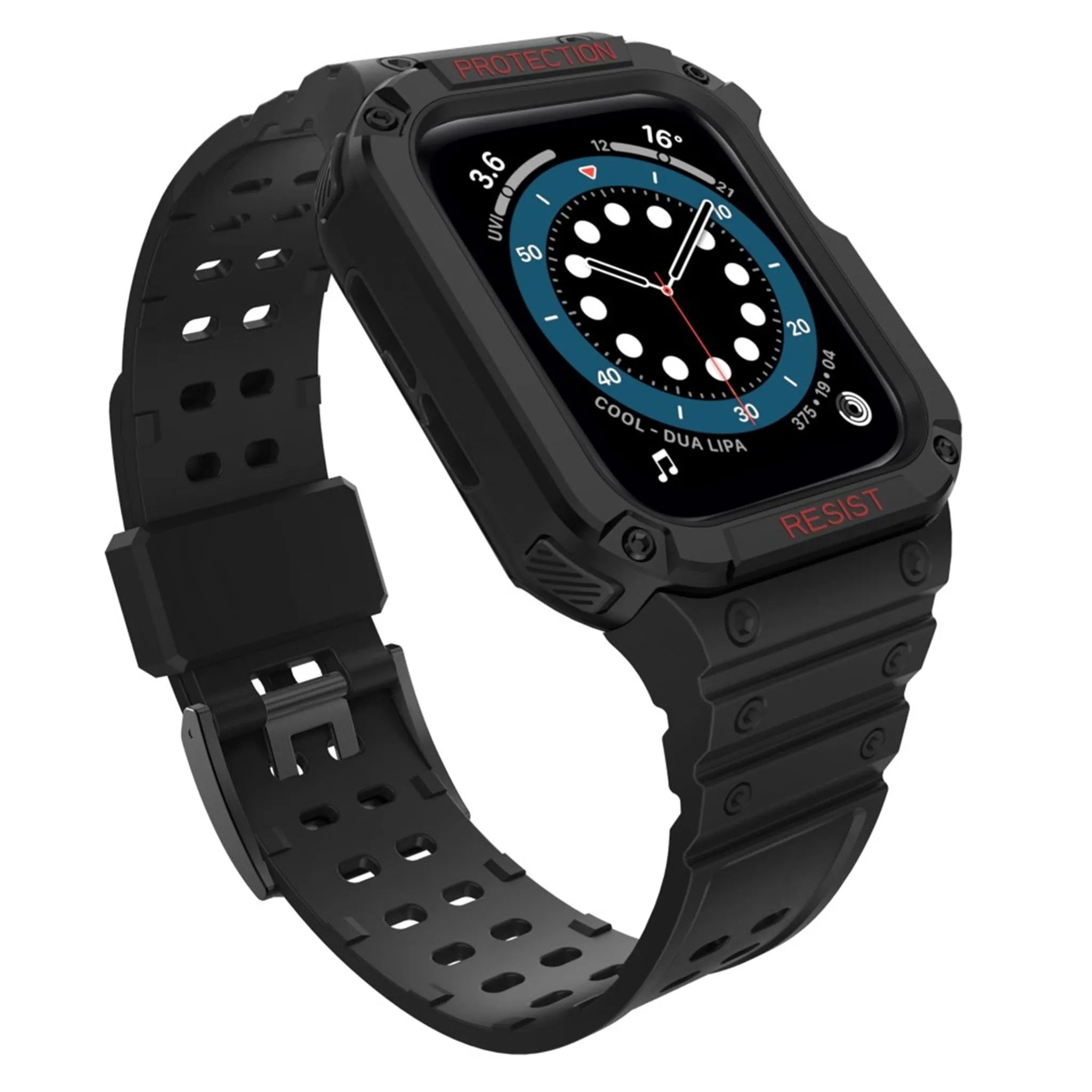 Apple Watch (41mm) unique TPU watch strap - Black / Black