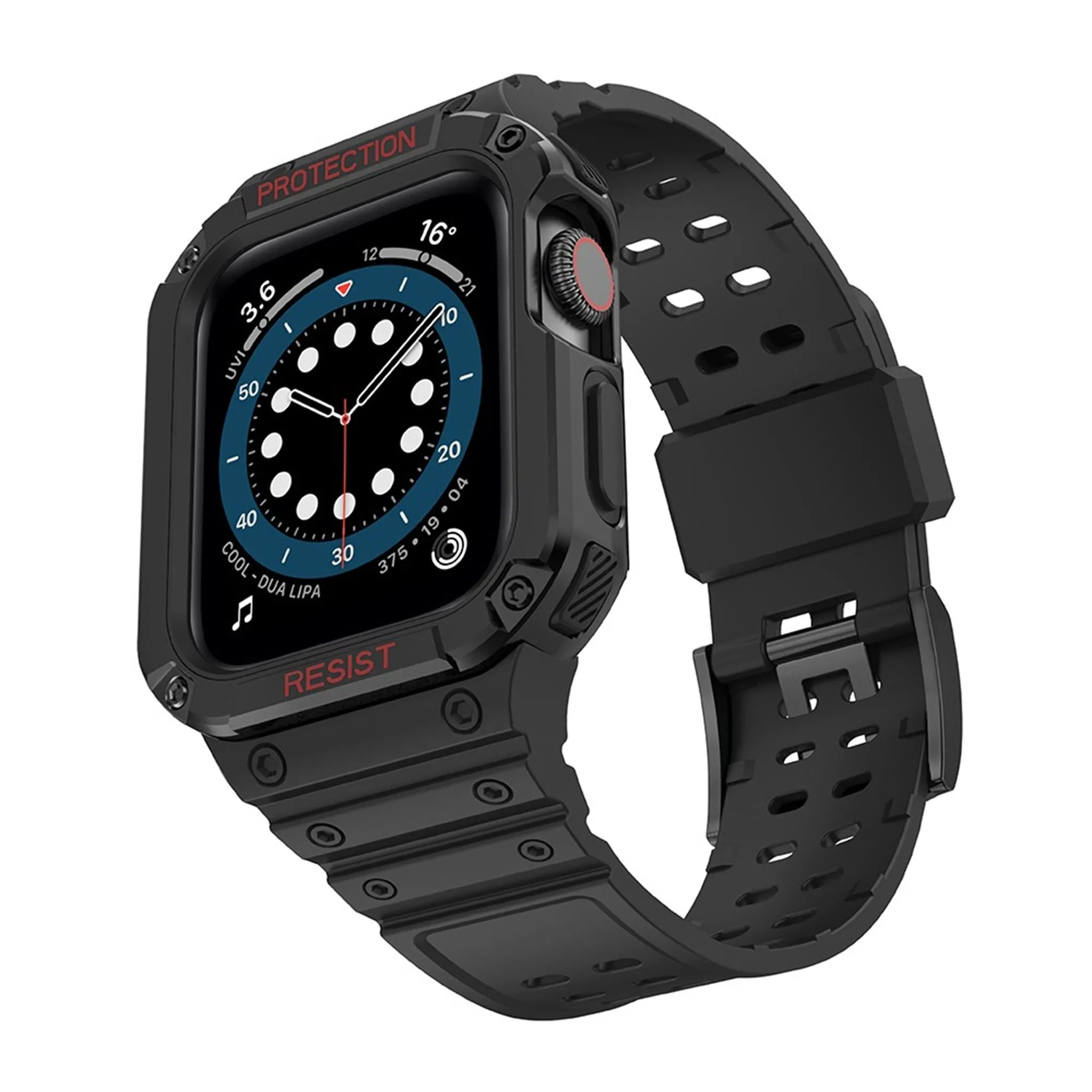 Apple Watch (41mm) unique TPU watch strap - Black / Black