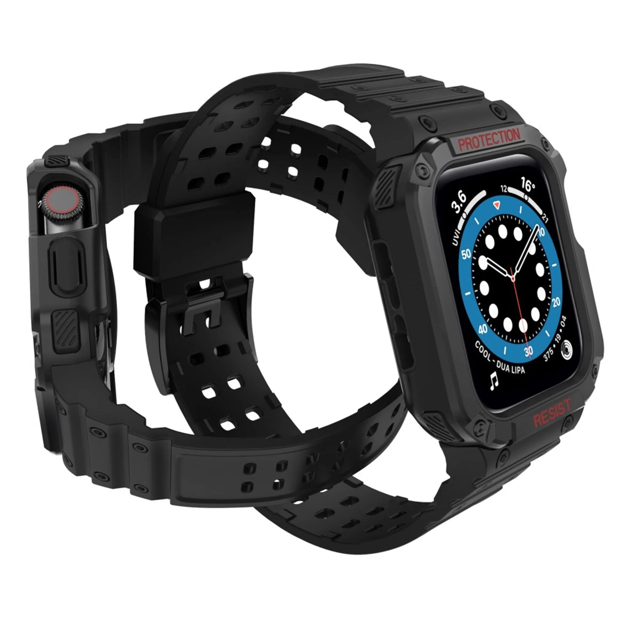 Apple Watch (41mm) unique TPU watch strap - Black / Black