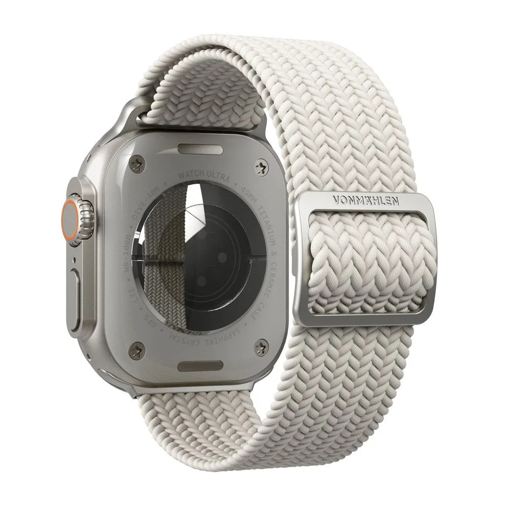 Apple Watch (42/44/45/SE/46/49mm) Vonmählen Woven Loop Nylon Rem - Cream