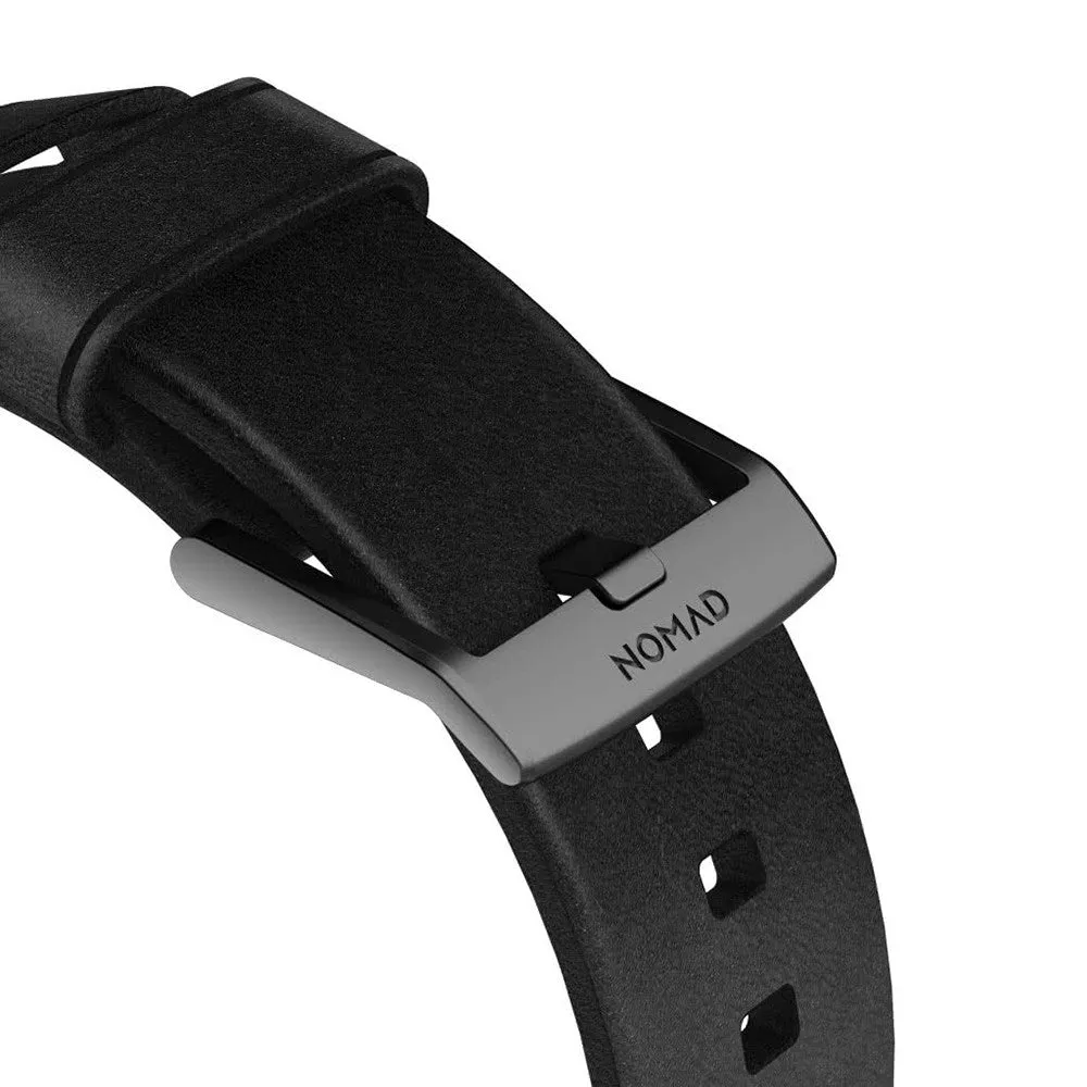 Apple Watch (42/44/SE/45/46/49mm) Nomad Modern Horween Band Rem - Black / Black Hardware