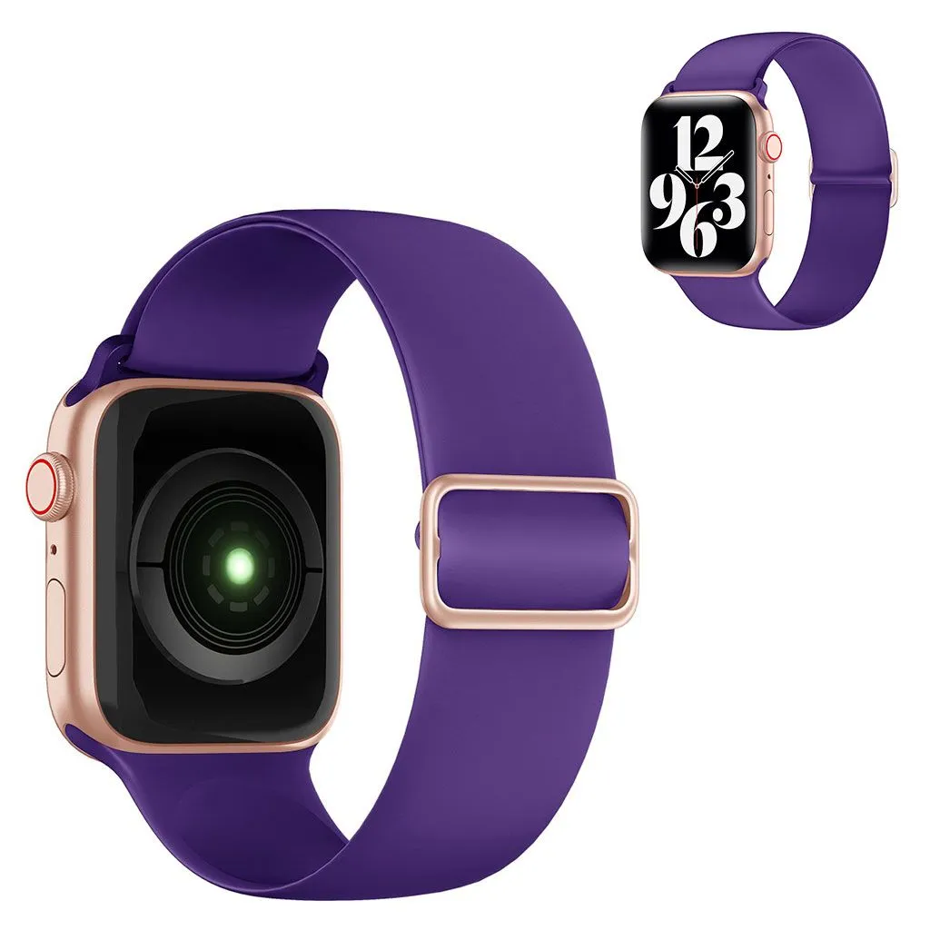 Apple Watch 44mm elastic silicone watch strap - Dark Purple