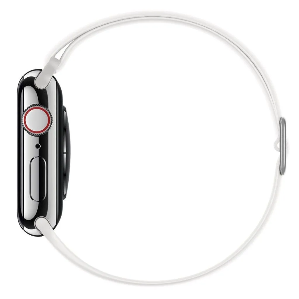 Apple Watch 44mm elastic silicone watch strap - White