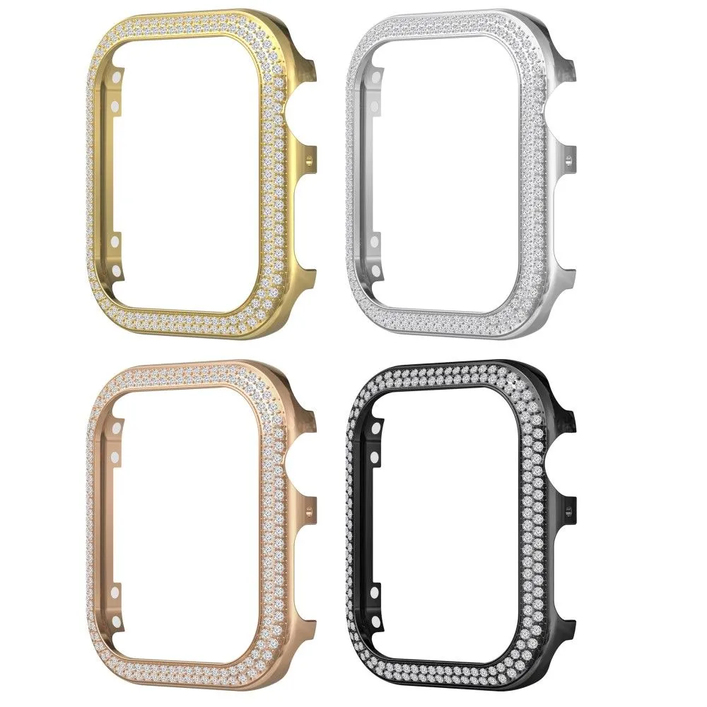 Apple Watch 44mm rhinestone décor alloy cover - Black