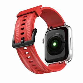 Apple Watch (45mm) carbon fiber silicone watch strap - Red