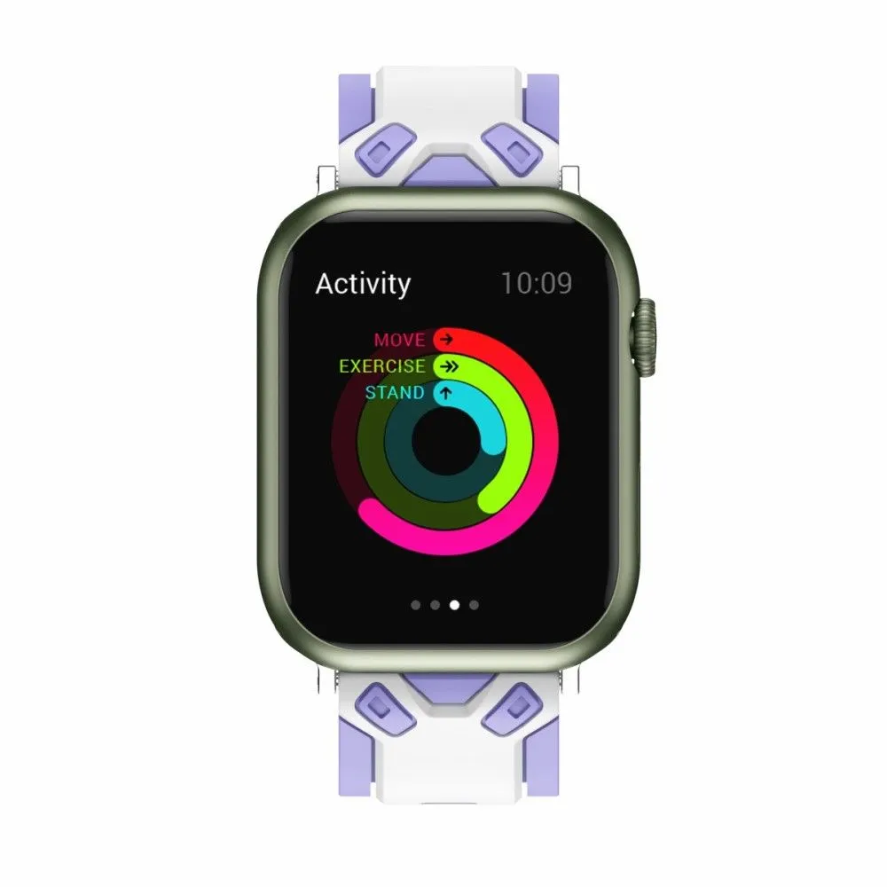 Apple Watch (45mm) color splice silicone watch strap - White / Purple