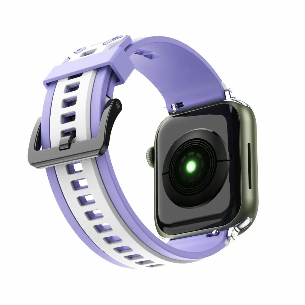 Apple Watch (45mm) color splice silicone watch strap - White / Purple