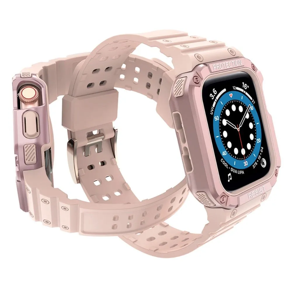 Apple Watch (45mm) contrast color TPU watch strap - Pink / Rose Pink