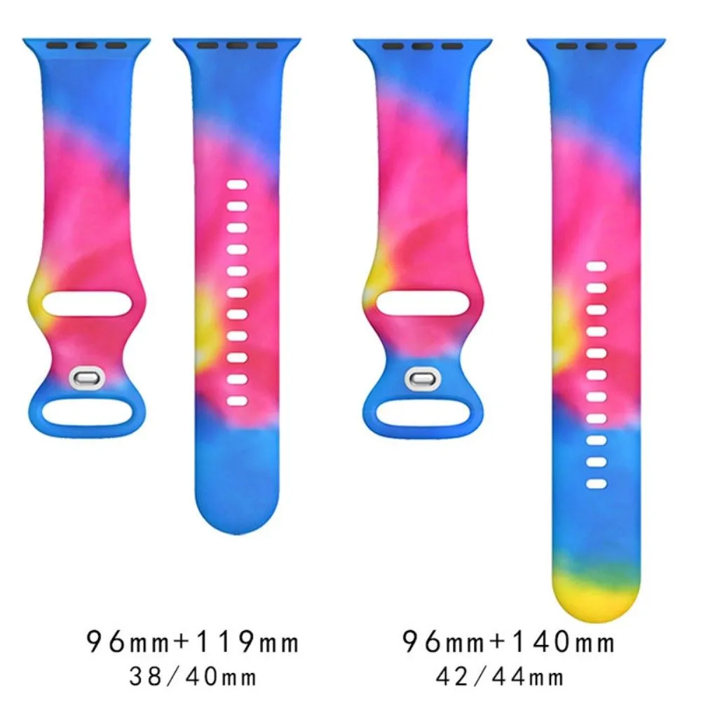 Apple Watch (45mm) design style silicone watch strap - Tie Dye