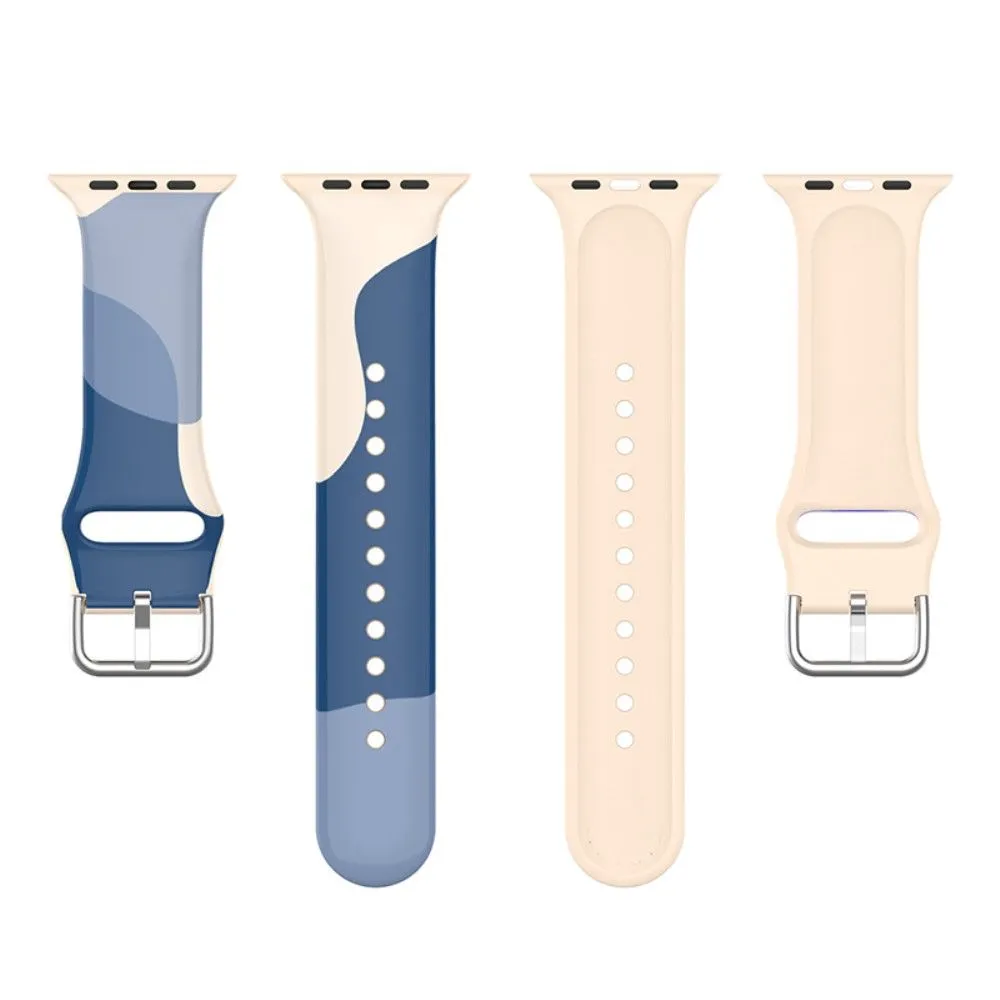 Apple Watch (45mm) multi-color silicone watch strap - Morandi Blue