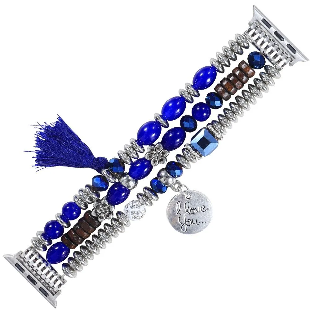 Apple Watch (45mm) tassel pearls décor watch strap - Sapphire