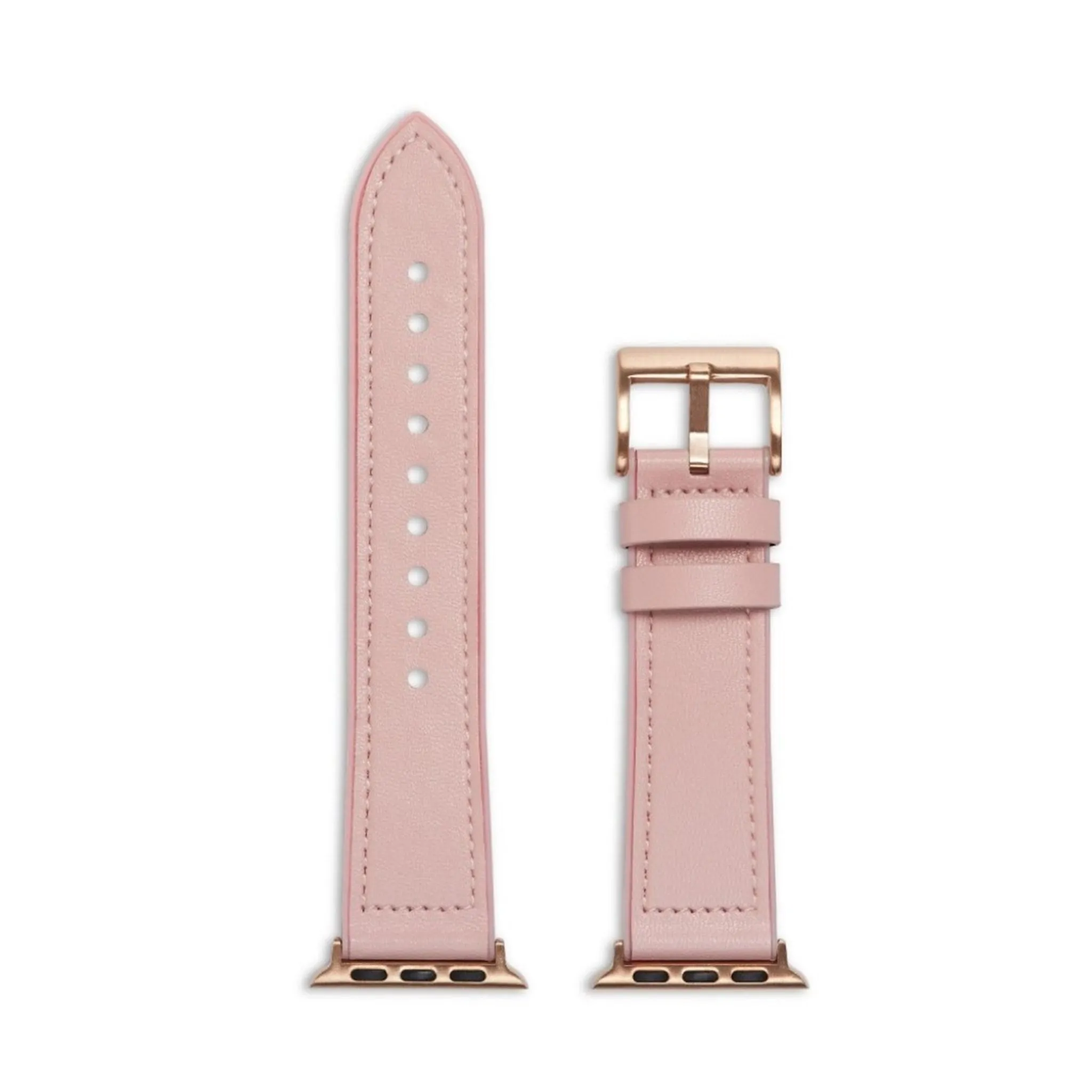 Apple Watch Series 6 / 5 44mm silicone   leather coated watch band - Light Pink