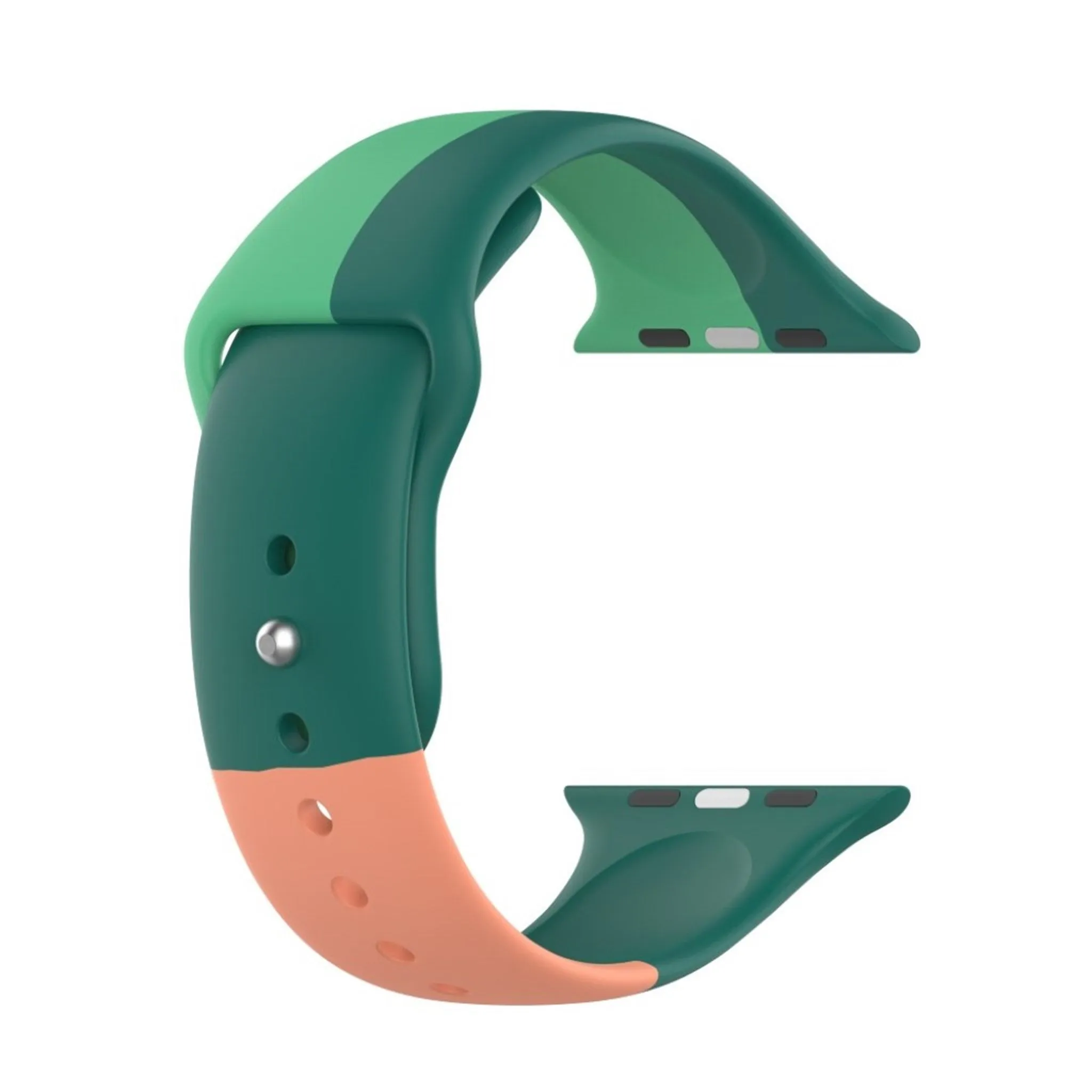 Apple Watch Series 6 / 5 44mm three color style silicone watch band - Green / Blue / Pink / Size: L