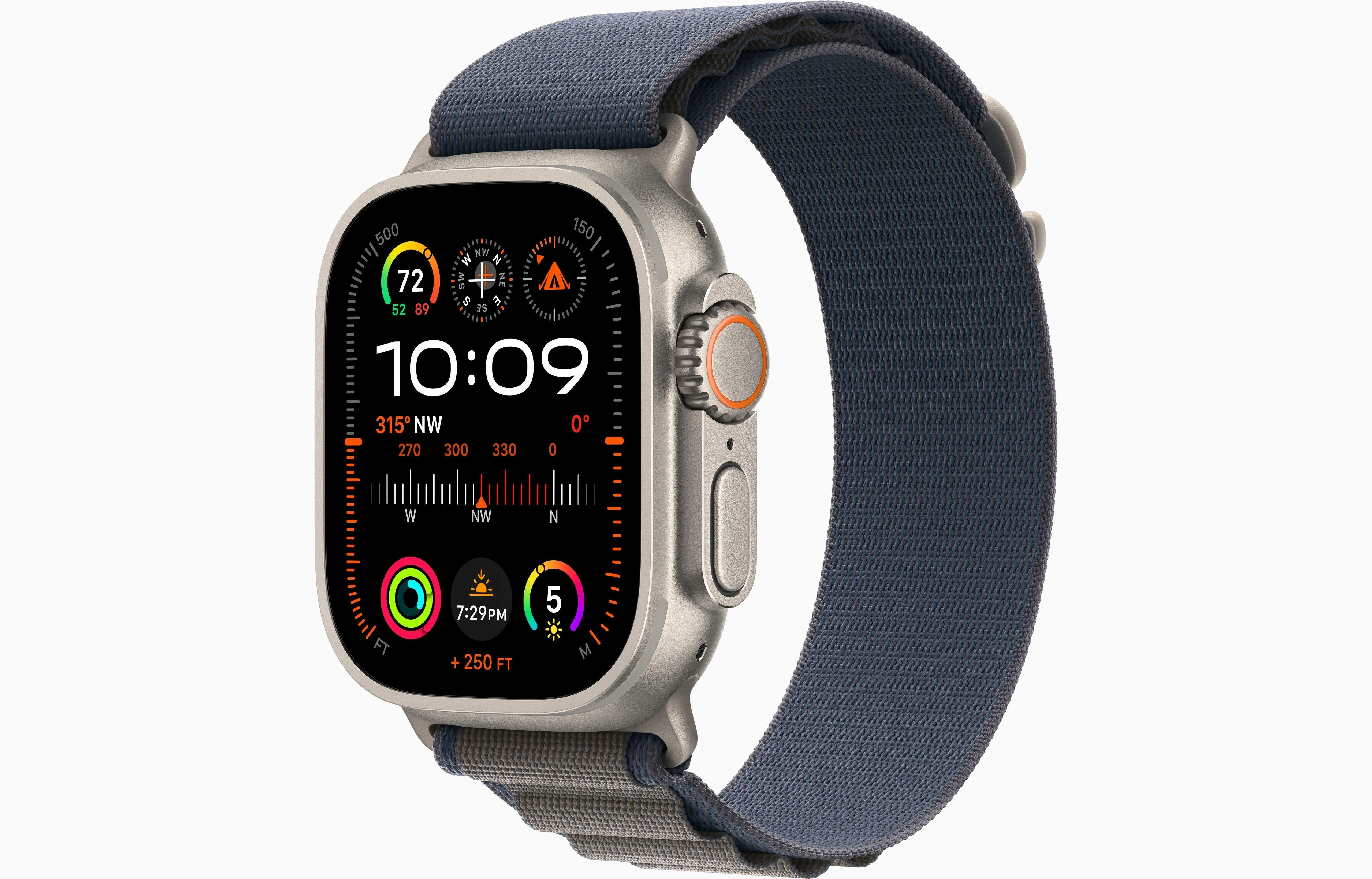 Apple Watch Ultra 2 GPS & Cellular 49Mm Titanium Case, Blue Alpine Loop, Medium