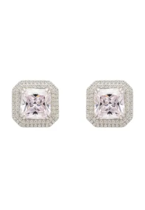 Arianna Morganite Stud Earrings Silver