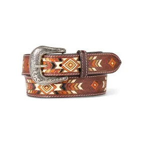 Ariat Hand Tooled Painted Southwest Mutli Belt