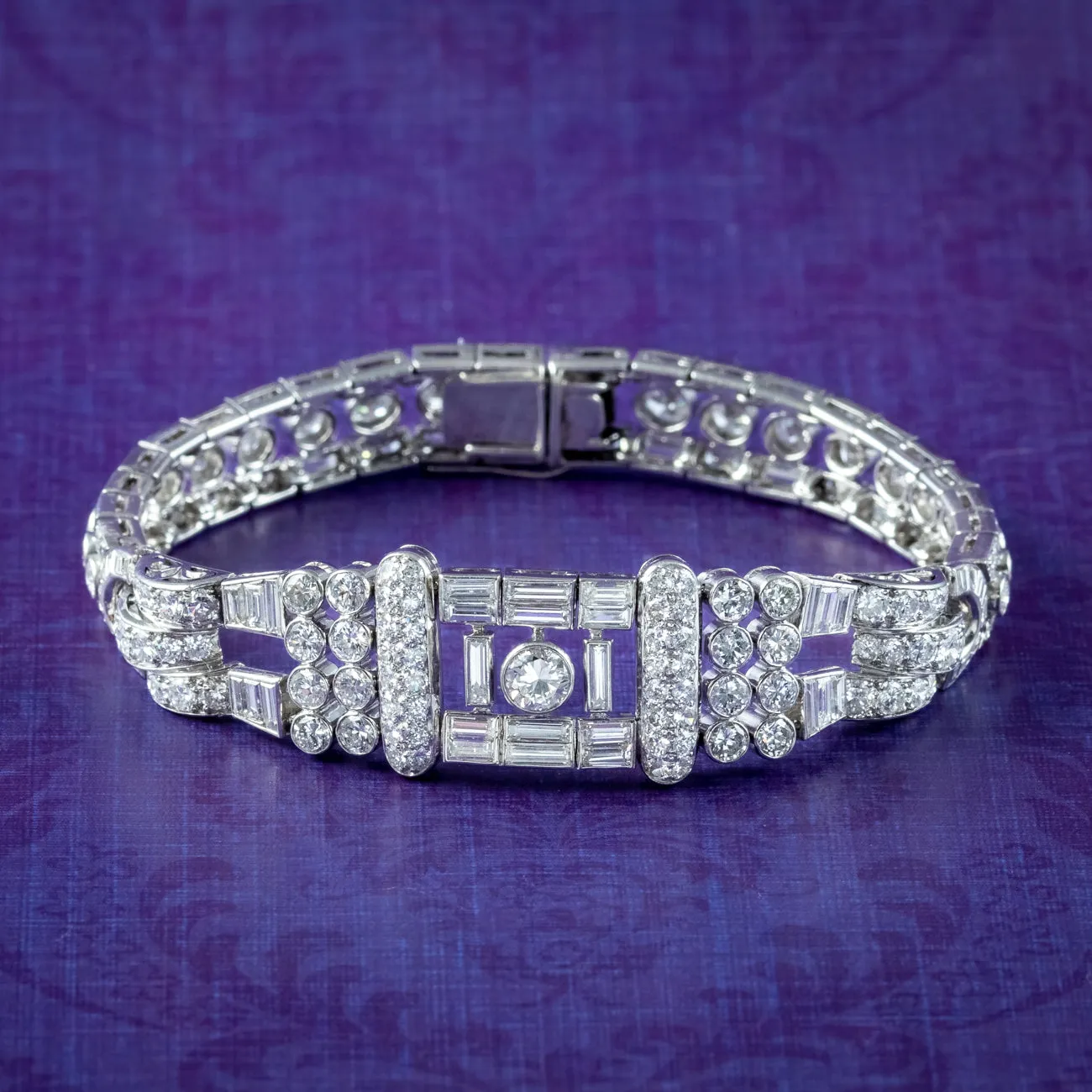 Art Deco Diamond Bracelet Platinum 15ct Diamond