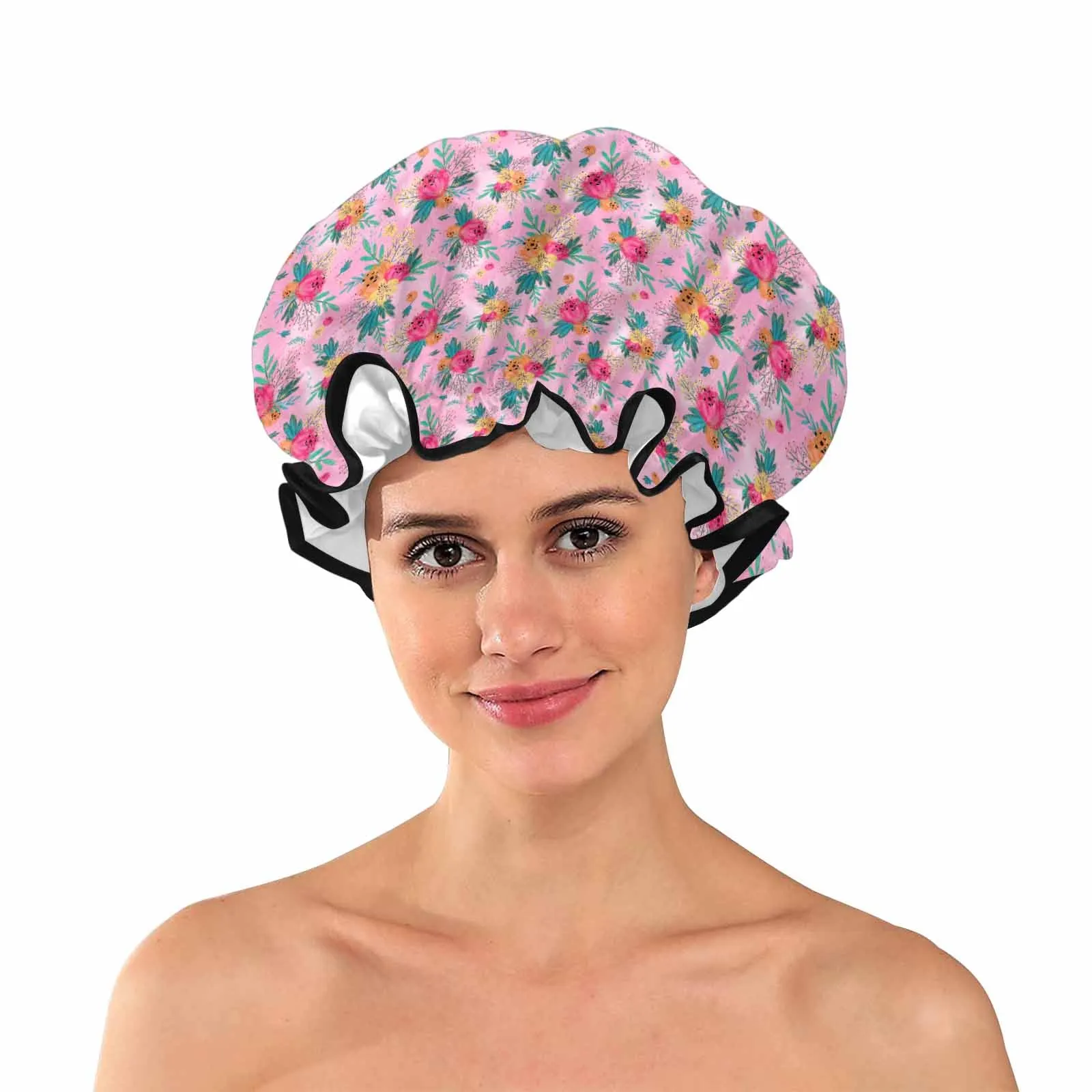 Australian Floral Pink  Shower Cap