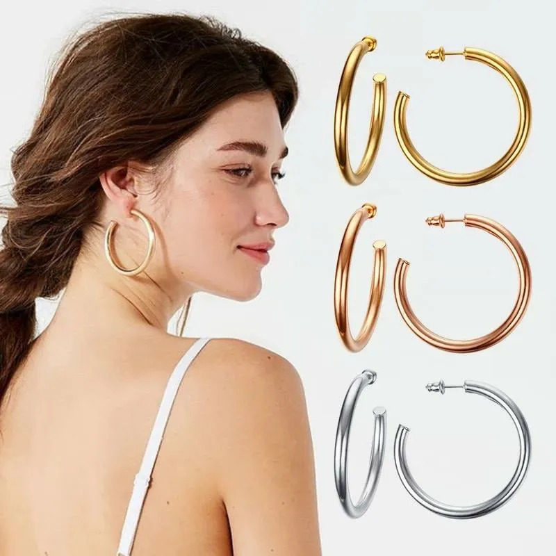 B-Frank Round Open Stainless Steel Hoops - Gold / Silver / Rose Gold